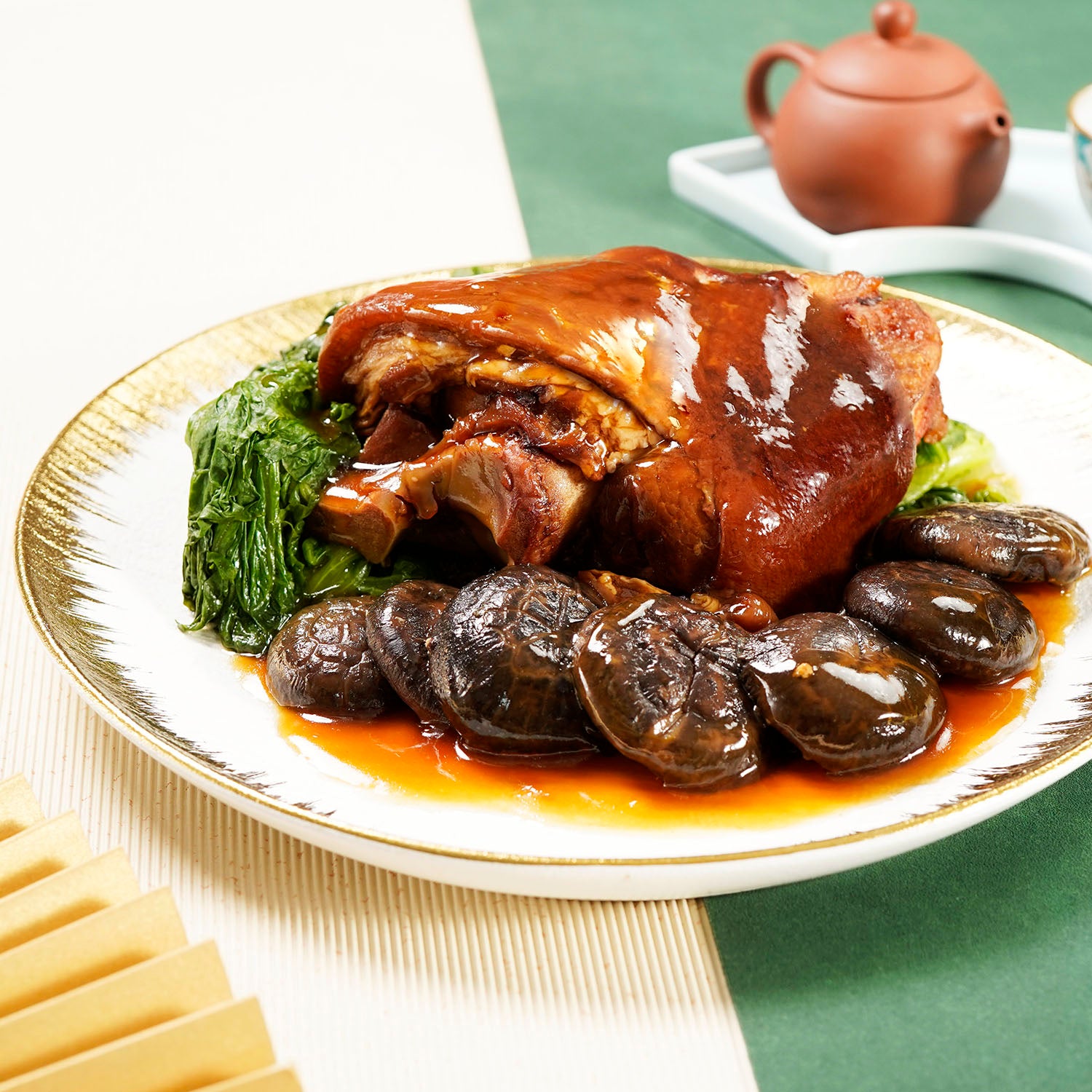 Order Braised Pork Knuckle with Mushroom Vegetables Party Food