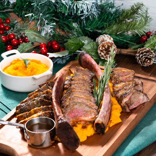 豐食 FEAST 網上訂外賣到會 / 派對到會 / Party Food Catering Service Hong Kong: 慢燉美國 Prime 牛肋骨配南瓜蓉 (切件) Slow Cooker U.S. Prime Beef Rib with Creamy Pumpkin Purée (Sliced)