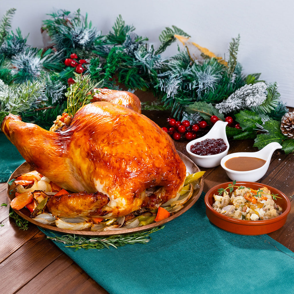 豐食 FEAST 網上訂外賣到會 / 聖誕節派對到會 / Christmas Party Food Catering Service Hong Kong: 香草烤火雞 (釀肉餡) 伴烤蔬菜 Roasted Stuffed Turkey with Mixed Roasted Vegetables
