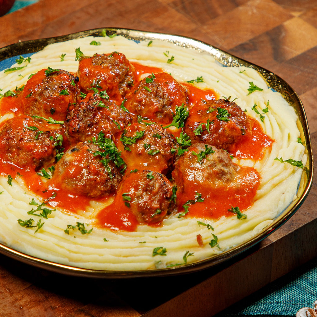 豐食 FEAST 網上訂外賣到會 / 派對到會 / Party Food Catering Service Hong Kong: 蕃茄牛肉丸伴薯蓉 Classic Beef Meatballs with Potato Mash